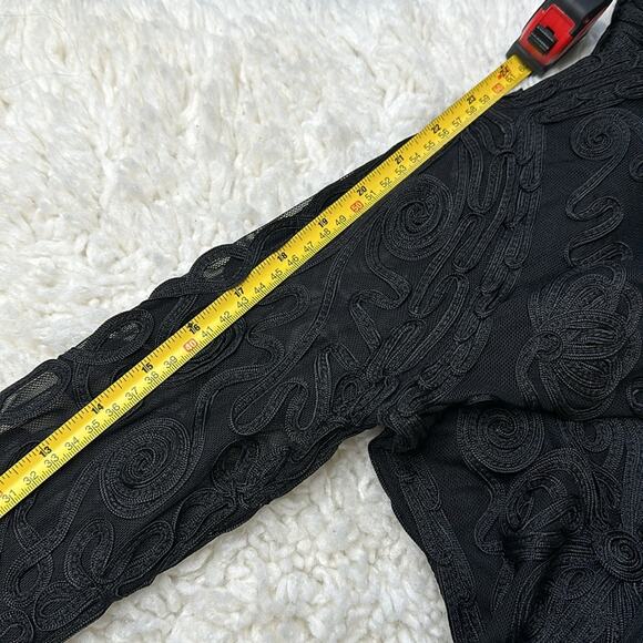 Cache Vintage NWT Long Black Sheer Textured Duster Cardigan EE27 - Picture 11 of 11